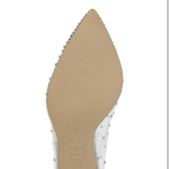 INC International Concepts Katey Clear Vinyl Pumps Silver Bling -6.5 - Picture 5 of 8